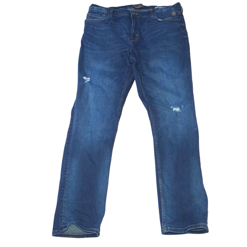 DCC JEANS‎ Women Slim Fit Dark Wash Distressed Denim Jeans